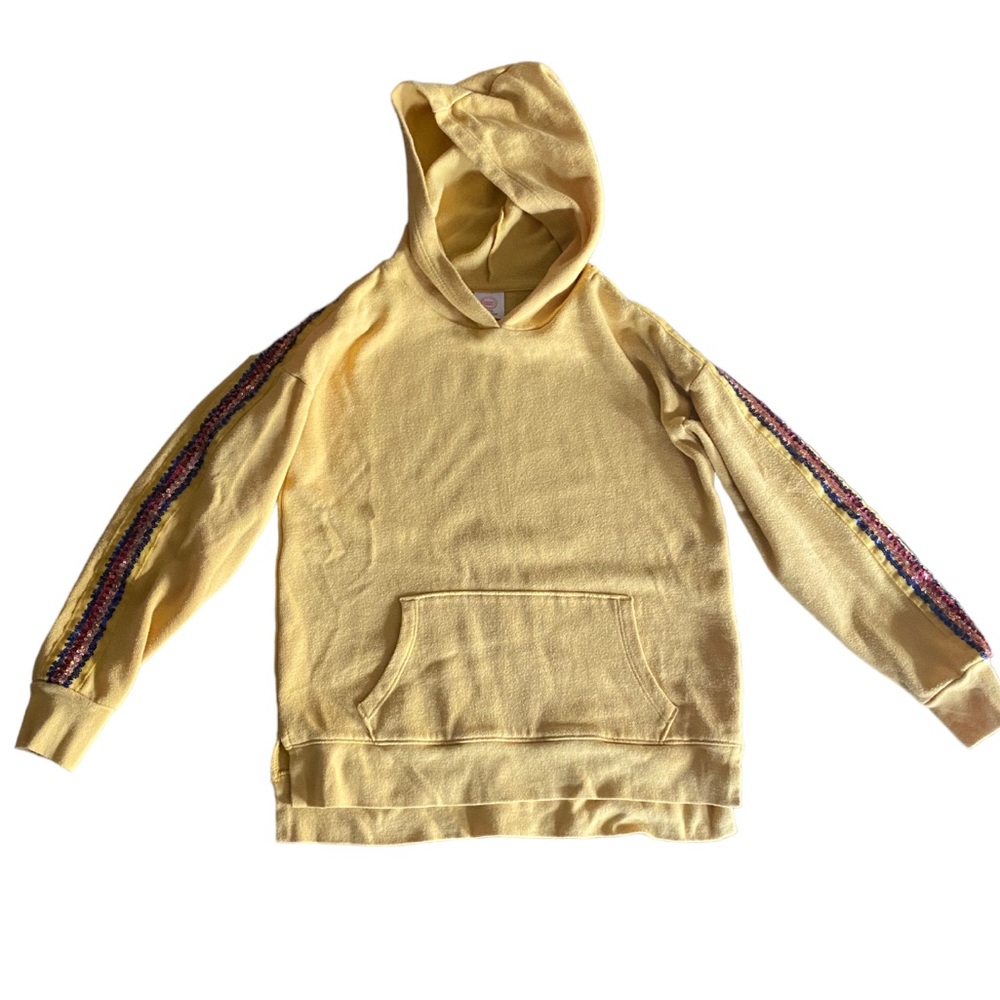 Gold hoodie with rainbow sequins